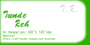 tunde reh business card